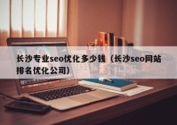 长沙专业seo优化多少钱（长沙seo网站排名优化公司）